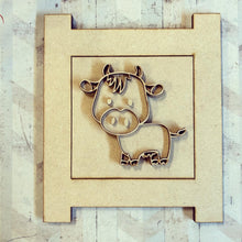 OL3086 - MDF Ladder Insert Tile -  Cow 2 - Olifantjie - Wooden - MDF - Lasercut - Blank - Craft - Kit - Mixed Media - UK