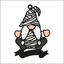 OL2259 - MDF Doodle Halloween Gonk Gnome Hanging - Female Mummy - with or without banner - Olifantjie - Wooden - MDF - Lasercut - Blank - Craft - Kit - Mixed Media - UK