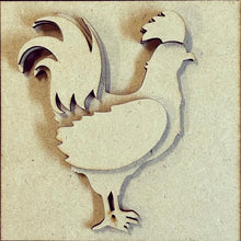 OL3065 - MDF Ladder Insert Tile - Rooster - Olifantjie - Wooden - MDF - Lasercut - Blank - Craft - Kit - Mixed Media - UK