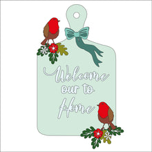 OL1335 - MDF chopping board - Robins Birds ‘Welcome to our Home’ - Olifantjie - Wooden - MDF - Lasercut - Blank - Craft - Kit - Mixed Media - UK