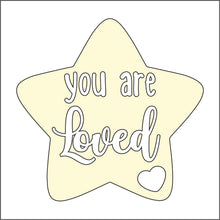OL2843 - MDF 10cm Inspirational Star  - You are loved - Olifantjie - Wooden - MDF - Lasercut - Blank - Craft - Kit - Mixed Media - UK