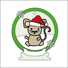 OL2519 - MDF Mouse Christmas Bauble Snow Globe - Olifantjie - Wooden - MDF - Lasercut - Blank - Craft - Kit - Mixed Media - UK