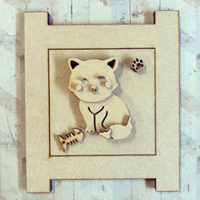 OL3073 - MDF Ladder Insert Tile - Cat - Olifantjie - Wooden - MDF - Lasercut - Blank - Craft - Kit - Mixed Media - UK