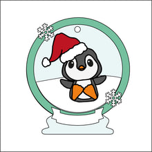 OL2503 - MDF Penguin 5 Christmas Bauble Snow Globe - Olifantjie - Wooden - MDF - Lasercut - Blank - Craft - Kit - Mixed Media - UK