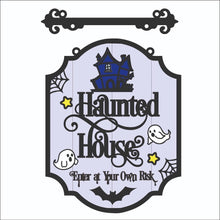 OL2335 - MDF Farmhouse Doodle Halloween - Hanging Sign Layered Plaque - Haunted House - Olifantjie - Wooden - MDF - Lasercut - Blank - Craft - Kit - Mixed Media - UK