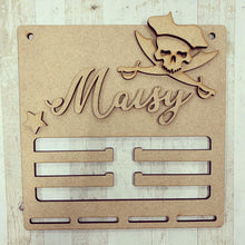 BH012 - MDF Pirate Themed - Medal / Bow Holder - Personalised & Choice of Shape - Olifantjie - Wooden - MDF - Lasercut - Blank - Craft - Kit - Mixed Media - UK