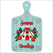 OL2557 - MDF Farmhouse Christmas - Chopping Board  -  Gingerbread House  - wording options - Olifantjie - Wooden - MDF - Lasercut - Blank - Craft - Kit - Mixed Media - UK