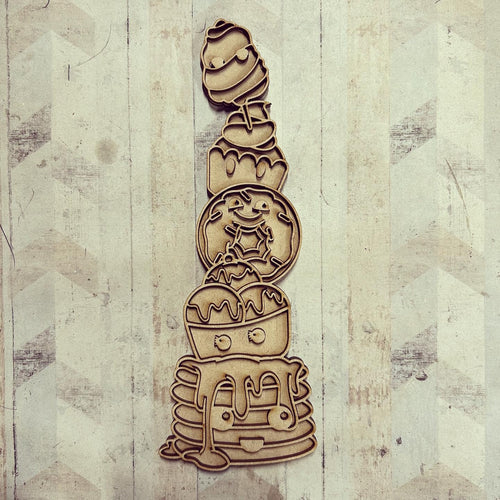 OL2977 - MDF doodle stacked Cakes - Olifantjie - Wooden - MDF - Lasercut - Blank - Craft - Kit - Mixed Media - UK