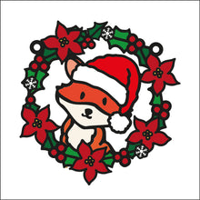 OL2726 - MDF Christmas Fox doodle Holly Bauble - Olifantjie - Wooden - MDF - Lasercut - Blank - Craft - Kit - Mixed Media - UK