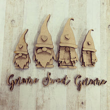 GN007 - MDF Gnome Family Set - Gnome Sweet Gnome - Olifantjie - Wooden - MDF - Lasercut - Blank - Craft - Kit - Mixed Media - UK