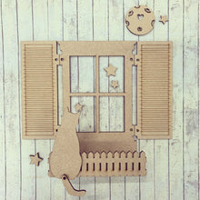 OL311 - MDF Cat 3D Shutter Window Box - Olifantjie - Wooden - MDF - Lasercut - Blank - Craft - Kit - Mixed Media - UK