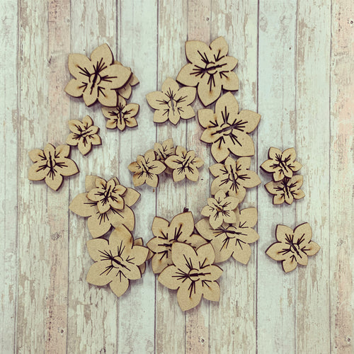 Sale OL575 - MDF 30g mixed orchids - Olifantjie - Wooden - MDF - Lasercut - Blank - Craft - Kit - Mixed Media - UK