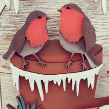 SJ278 - MDF Freestanding Robin Scene (unpainted) - Olifantjie - Wooden - MDF - Lasercut - Blank - Craft - Kit - Mixed Media - UK