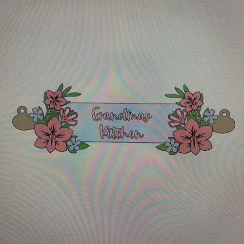 OL754 - MDF Personalised Floral Rolling Pin - Orchid - Olifantjie - Wooden - MDF - Lasercut - Blank - Craft - Kit - Mixed Media - UK