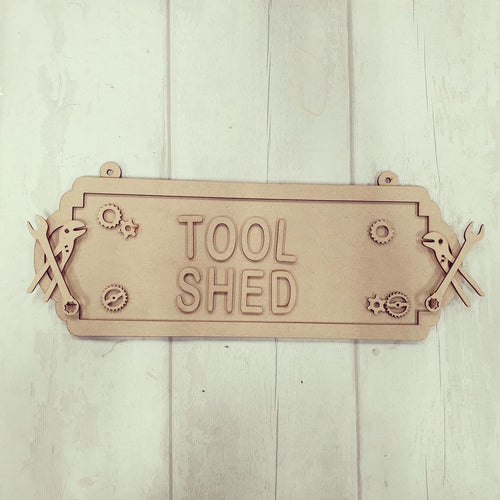 SS136 - MDF Tools Themed Personalised Double Height  Street Sign - Olifantjie - Wooden - MDF - Lasercut - Blank - Craft - Kit - Mixed Media - UK