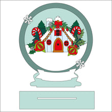OL2569 - MDF Christmas Farmhouse Freestanding Snowglobe  - Gingerbread House - Olifantjie - Wooden - MDF - Lasercut - Blank - Craft - Kit - Mixed Media - UK