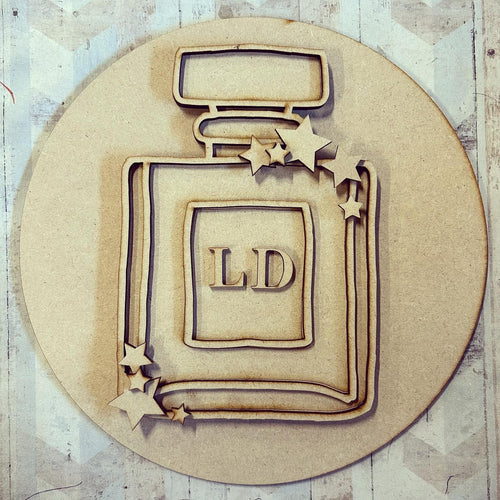 OL2928 - MDF Personalised Perfume / Aftershave Bottle - Stars - Olifantjie - Wooden - MDF - Lasercut - Blank - Craft - Kit - Mixed Media - UK