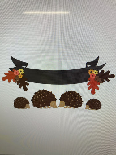 FA025 - MDF Hedgehog Family Set - Olifantjie - Wooden - MDF - Lasercut - Blank - Craft - Kit - Mixed Media - UK