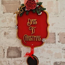CH439  - MDF Days to Christmas Rose chalkboard - hanging plaque - Olifantjie - Wooden - MDF - Lasercut - Blank - Craft - Kit - Mixed Media - UK