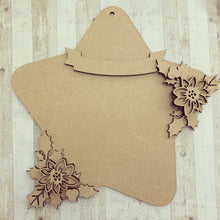 HS004 - MDF Hanging Star - Poinsettia - Choice of Star Shape - Olifantjie - Wooden - MDF - Lasercut - Blank - Craft - Kit - Mixed Media - UK