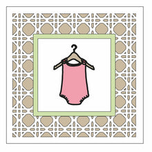 OL1583 - MDF Rattan effect square plaque - Nursery Doodles - Vest - Olifantjie - Wooden - MDF - Lasercut - Blank - Craft - Kit - Mixed Media - UK