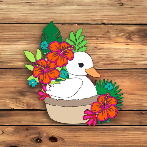 OL3117 - MDF Tropical Duck Kit - Olifantjie - Wooden - MDF - Lasercut - Blank - Craft - Kit - Mixed Media - UK