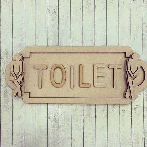 SS096 - MDF Toilet People Theme Personalised Street Sign - Large (12 letters) - Olifantjie - Wooden - MDF - Lasercut - Blank - Craft - Kit - Mixed Media - UK