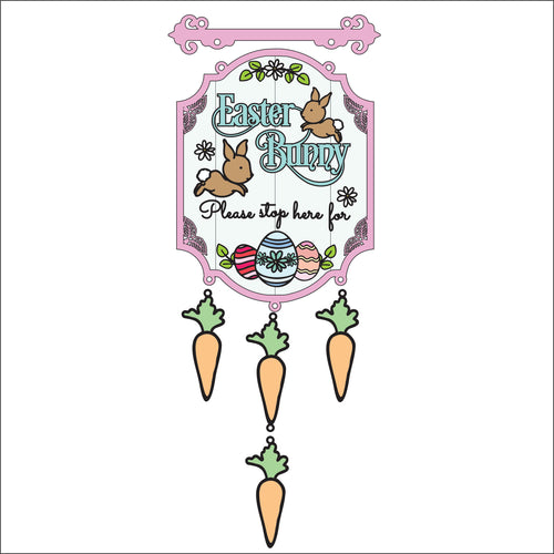 OL2800 - MDF Easter Doodle Farmhouse  Please Stop Here For ...  Hanging Plaque - Olifantjie - Wooden - MDF - Lasercut - Blank - Craft - Kit - Mixed Media - UK