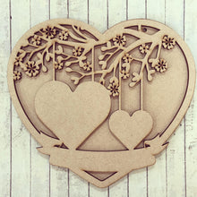 IF005 - MDF Floral Branch Heart - with Optional Backing and Flowers - Olifantjie - Wooden - MDF - Lasercut - Blank - Craft - Kit - Mixed Media - UK