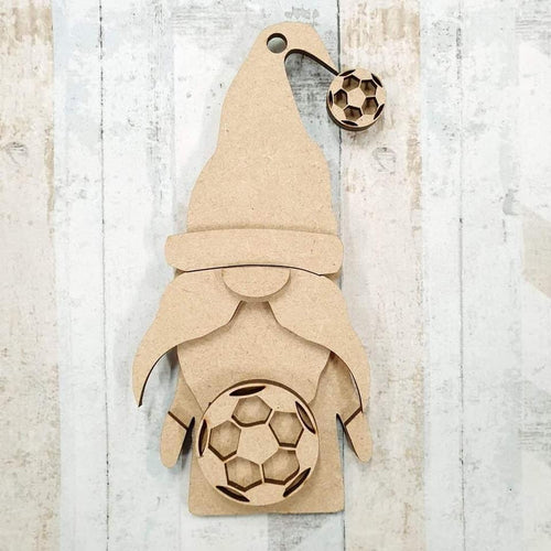OL802 - MDF Hanging Gnome 12.5cm - Football Male Theme - Olifantjie - Wooden - MDF - Lasercut - Blank - Craft - Kit - Mixed Media - UK