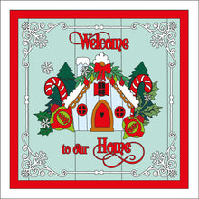 OL2549  - MDF Farmhouse Christmas - Square layered Plaque -  Gingerbread Household- wording options - Olifantjie - Wooden - MDF - Lasercut - Blank - Craft - Kit - Mixed Media - UK