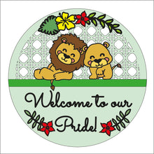 OL1710 - MDF Lion ‘Welcome to our pride’ Rattan Circle  Plaque - Olifantjie - Wooden - MDF - Lasercut - Blank - Craft - Kit - Mixed Media - UK