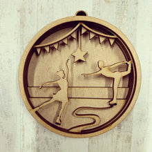 SJ270 - MDF Sarah Jane Multi Layered Ice Skating Scene Bauble Hanging Decoration - Olifantjie - Wooden - MDF - Lasercut - Blank - Craft - Kit - Mixed Media - UK