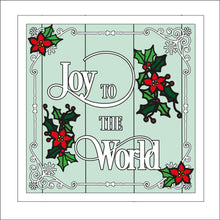 OL2311 - MDF Farmhouse Doodle Christmas - Square layered Plaque - Joy to the world - Olifantjie - Wooden - MDF - Lasercut - Blank - Craft - Kit - Mixed Media - UK