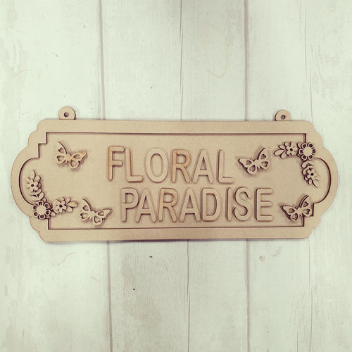 SS116 - MDF Butterflies Themed Personalised Double Height  Street Sign - Olifantjie - Wooden - MDF - Lasercut - Blank - Craft - Kit - Mixed Media - UK
