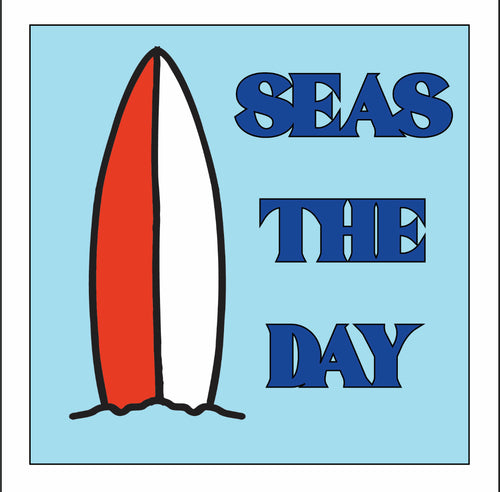 OL3126 - MDF Ladder Insert Tile - Seas the Day - Olifantjie - Wooden - MDF - Lasercut - Blank - Craft - Kit - Mixed Media - UK