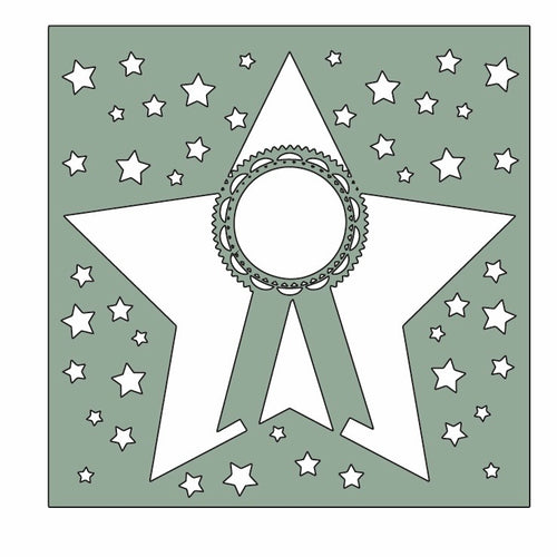OL481 - MDF Star Rosette Frame Insert or Hanging Plaque with optional backing - Olifantjie - Wooden - MDF - Lasercut - Blank - Craft - Kit - Mixed Media - UK