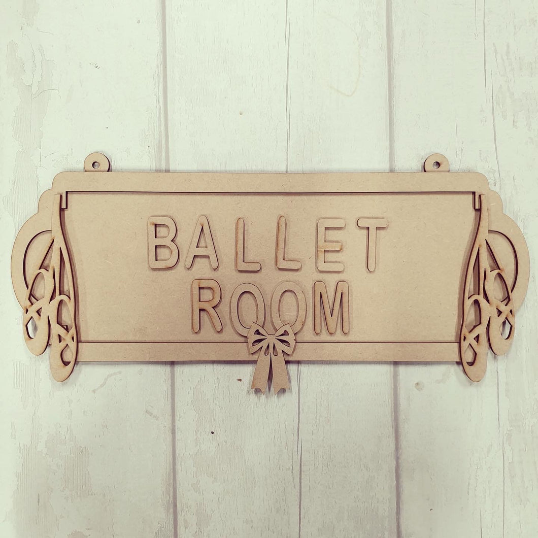 SS101 - MDF Ballet Themed Personalised Double Height Personalised Street Sign - Olifantjie - Wooden - MDF - Lasercut - Blank - Craft - Kit - Mixed Media - UK