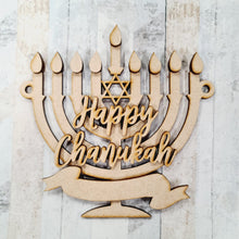 OL1074 - MDF ‘Happy Chanukah’ hanging Bauble - Olifantjie - Wooden - MDF - Lasercut - Blank - Craft - Kit - Mixed Media - UK