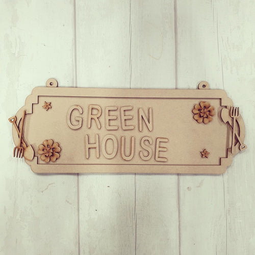 SS120- MDF Gardening Themed Personalised Double Height  Street Sign - Olifantjie - Wooden - MDF - Lasercut - Blank - Craft - Kit - Mixed Media - UK