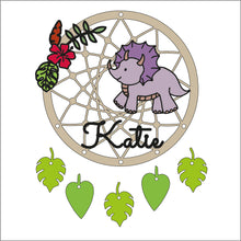 DC076 - MDF Doodle Dinosaur Style 3 Dream Catcher - with Initials, Name or Wording - Olifantjie - Wooden - MDF - Lasercut - Blank - Craft - Kit - Mixed Media - UK