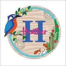 OL1367 - MDF Kingfisher wreath personalised - Olifantjie - Wooden - MDF - Lasercut - Blank - Craft - Kit - Mixed Media - UK