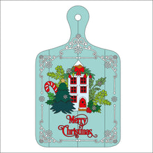 OL2558 - MDF Farmhouse Christmas - Chopping Board  -  Tall House  - wording options - Olifantjie - Wooden - MDF - Lasercut - Blank - Craft - Kit - Mixed Media - UK