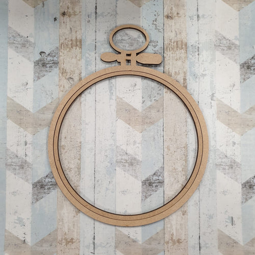 Sale OL410 - MDF Embroidery Hoop Effect with separate Inner Hoop and Optional Backing - oval end - Olifantjie - Wooden - MDF - Lasercut - Blank - Craft - Kit - Mixed Media - UK
