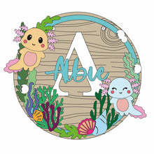 OL1309 - MDF Axolotl cute wreath personalised - Olifantjie - Wooden - MDF - Lasercut - Blank - Craft - Kit - Mixed Media - UK