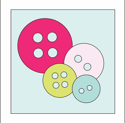 OL3163 - MDF Ladder Insert Tile -  Buttons - Olifantjie - Wooden - MDF - Lasercut - Blank - Craft - Kit - Mixed Media - UK