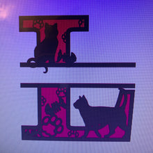 SL031 - Cat Themed Split Layered Personalised Letter - Olifantjie - Wooden - MDF - Lasercut - Blank - Craft - Kit - Mixed Media - UK