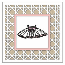 OL1614- MDF Rattan effect square plaque - Ballet Doodles - Tutu - Olifantjie - Wooden - MDF - Lasercut - Blank - Craft - Kit - Mixed Media - UK