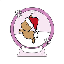 OL2538 - MDF Bunny Christmas Bauble Snow Globe - Olifantjie - Wooden - MDF - Lasercut - Blank - Craft - Kit - Mixed Media - UK