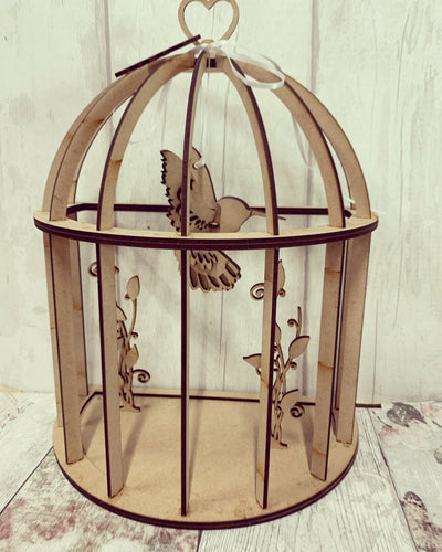 OL384 - MDF 3D Large Hummingbird half birdcage - Olifantjie - Wooden - MDF - Lasercut - Blank - Craft - Kit - Mixed Media - UK